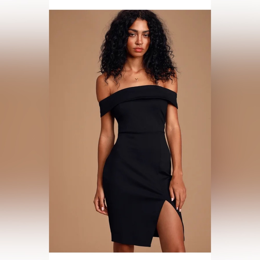 Black off the shoulder mini dress Lulus